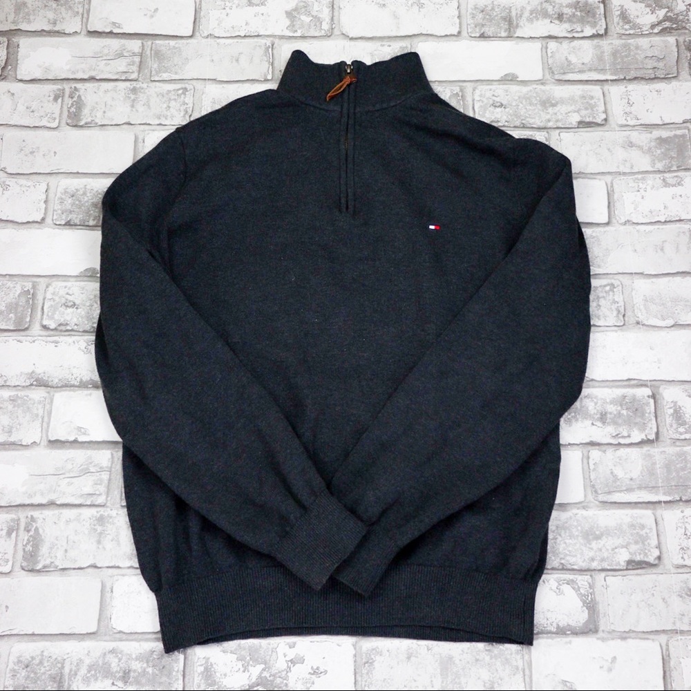 Tommy Hilfiger Mens 1/4 Zip Mockneck Sweatshirt